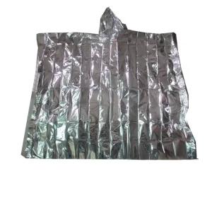 Wholesale Camping Survival Cold Insulation Blankets Cloak Waterproof Thermal Raincoat Aluminum Disposable Emergency Foil Poncho from china suppliers