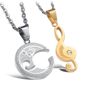 Wholesale New Fashion Tagor Jewelry 316L Stainless Steel couple Pendant Necklace TYGN332 from china suppliers