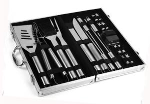 Wholesale 19PCS Stainless Steel BBQ Tool With Aluminum Box For Outdoor Tool trial order from china suppliers