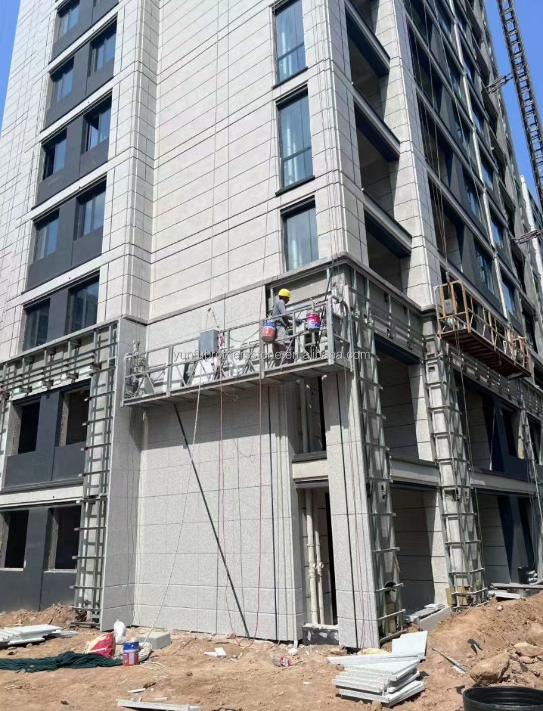 Modern Flamed Chinese Grey Granite Stone Veneer Cut-to-Size for Outdoor Wall Cladding