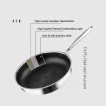 Custom Logo 304 Stainless Steel Frypan Non Stick Universal Oil Free With Glass