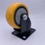 4 Inch Swivel Plate Caster Wheels on Orange Polyurethane Wheels