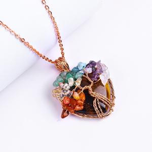 Wholesale Rose Gold Tiger Eye Stone Necklace Pendant Adjustable Size from china suppliers