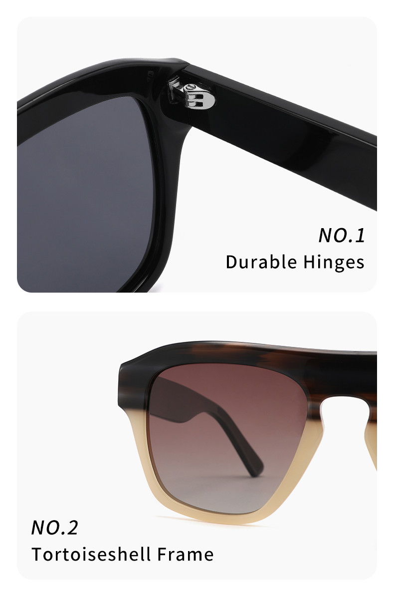 Unisex Thick Oversized Polarized Acetate Sunglasses Acetate Eyewear Frames