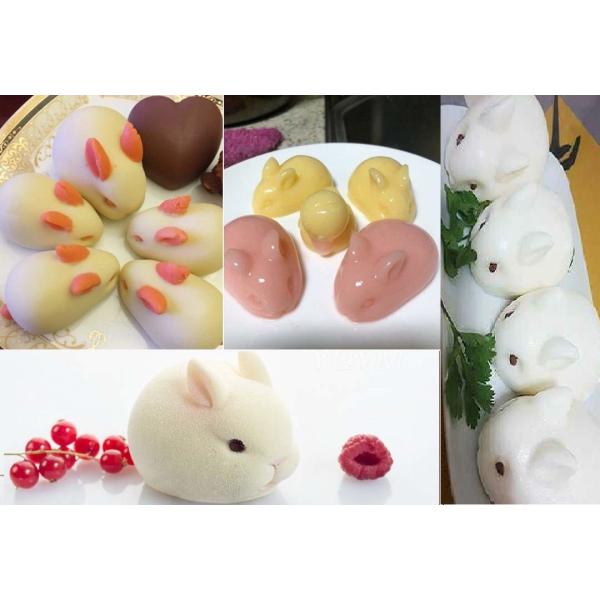 3D Mini Silicone Baking Mold For Mousse Cake Fondant Soap Ice Cream Chocolate Candy Rabbit Molds 6 Cavitity