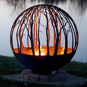 Wholesale Outdoor Wood Burning Corten Steel Sphere Fire Pit Round Custom from china suppliers