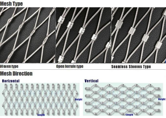 Flexible Stainless Steel Wire Rope Mesh Architecture Cable Mesh For Balustrade Infill 0