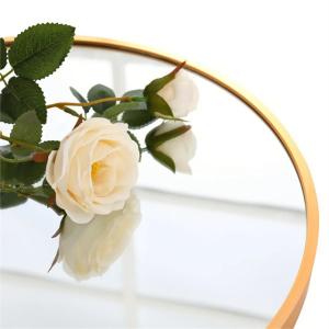 Wholesale Aluminium Framed Golden Black Bathroom Mirror with Modern Square and Round Design from china suppliers