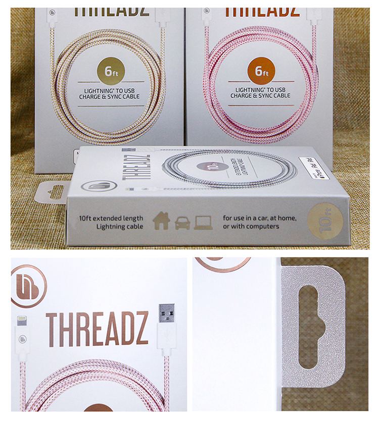 Printed Paper APET Mobile USB SYNC Data Cable Packaging Box Design