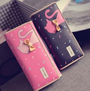 Wholesale Tie cat wallet 2016 new Miss Han Ban lovely cartoon printed long section of loose change from china suppliers