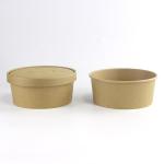 Kraft paper bowl for salad with PET lid 500ml-1300ml