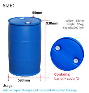 Wholesale HDPE 200 Liter Plastic Storage Barrel 200L Raw Material Plastic ISO9001 from china suppliers