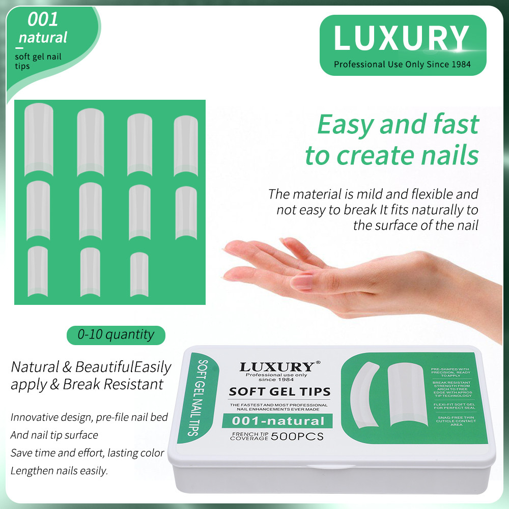 Nail Tips Set Full Cover Square Shapes Clear Matte False Nails For DIY Manicures