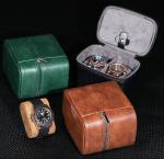 TWO WATCH COLLECTION JEWELRY BOX CROSS-BORDER STRAP STORAGE COWHIDE WATCH BOX