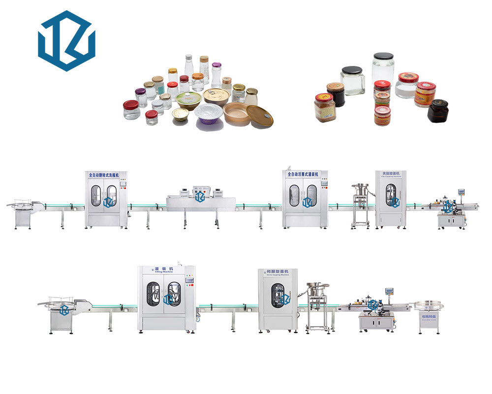 Chili Sauce Jam Honey filling Packaging Line Capping Labeling Machine for Glass Bottle plastic bottle