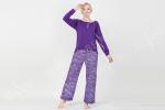Fashionable Violet Womens Pyjama Sets Long Sleeve Top Australian Design