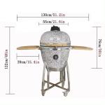 21 Inch Ceramic Barbecue Grill Charcoal Pattern Smoked Garden Ink Painting