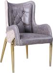 Iron Plated 46cm 84cm 150kg Faux Leather Dining Chairs