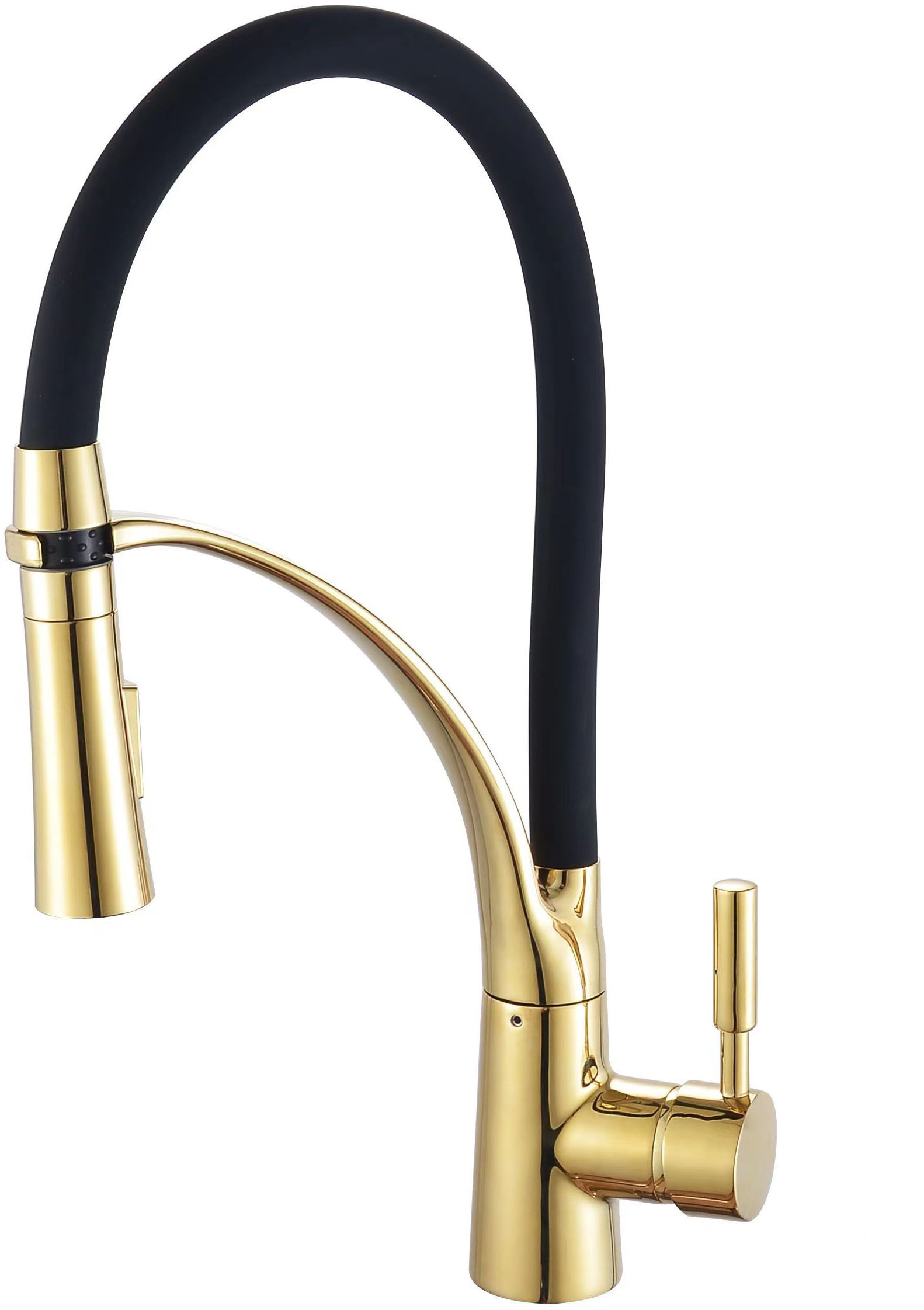 Single Hole Zinc And Brass Black Pull Out Kitchen Tap For Long Lasting Performance