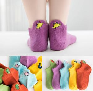Wholesale Latest style baby kids colorful socks embroidery logo comfortable cotton children socks from china suppliers