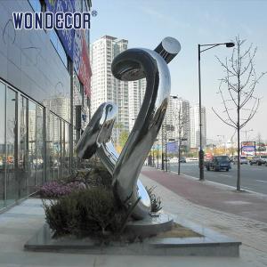 Wholesale Large geometric circular tube rope stainless steel sculpture from china suppliers