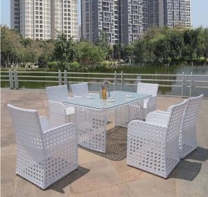 Wholesale YLX-RN-043 White Rattan Outdoor Chair and Table from china suppliers