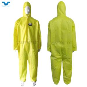 Wholesale Yellow Chemical Proof ISO Hooded Disposable Coveralls OEM Industrial Customization from china suppliers