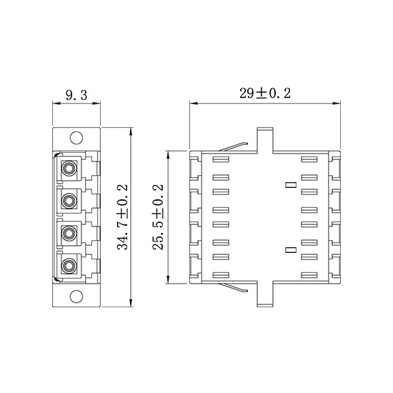 FTTH Fiber LC Coupler , SM MM LC Quad Adapter For CATV / FTTX