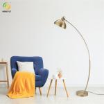 Nordic Luxury Led Floor Lamps Brass Arched Steel Standing