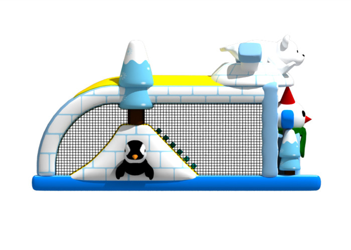Animals Theme Ice And Snow 4x7.5x4.2m Inflatable Obstacle Courses