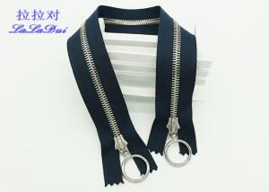 Wholesale Euro Teeth Two Way Open End Metal Jacket Zippers 26 Inch Black Tape 10 # Customized from china suppliers