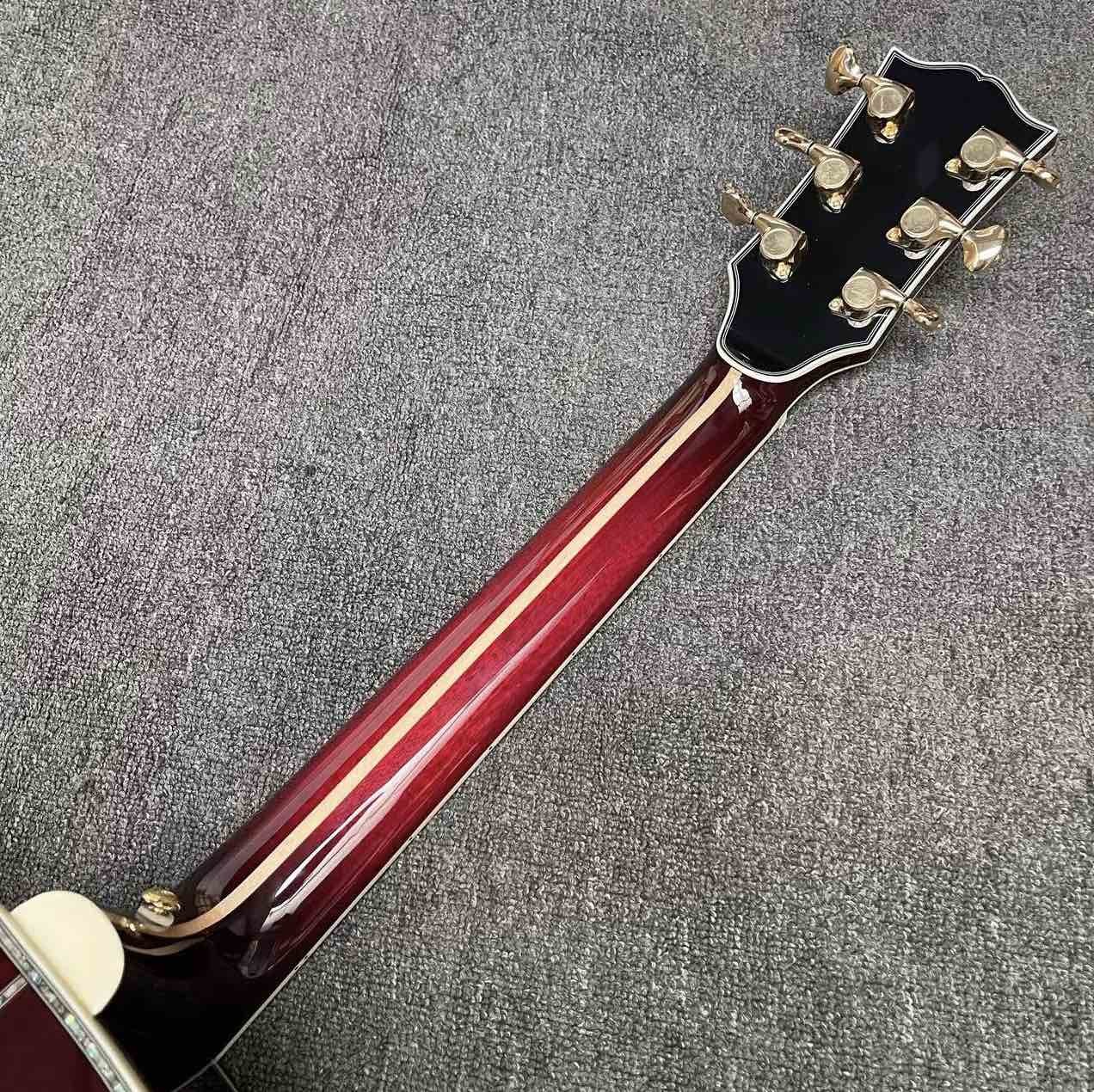 Custom 43 Inch Jumbo Gibson Style SJ200 Cutaway Solid KOA Wood Acoustic Guitar with Double S1-PRO V3 Pickup, Solid Wood Version