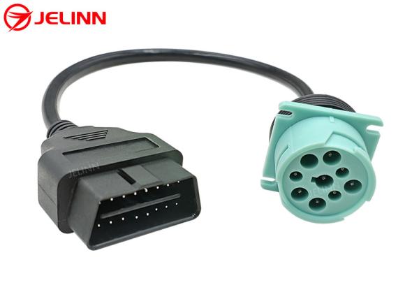 Green Type 2 J1939 Deutsch 9-Pin Male to 6-Pin J1708 Female Cable