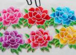 Hot Fix Motif Embroidery Peony Flower for Cheongsam