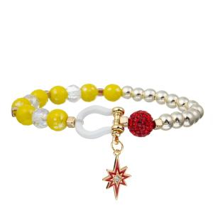Wholesale Yellow Glass Beaded Stacking Bracelets Unisex Stretchy Nylon Thread from china suppliers