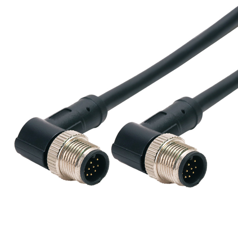 3 4 5 8 12pins M12 Waterproof Connector Signal Molding Straight Cable Connector