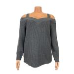 OEM 7 Gauge Bespoke Sweaters Off The Shoulder Spring Autumn Collarless Sweater