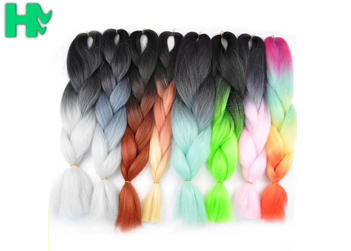 22 Inches Long Synthetic Hair Pieces Black And Orange Fashion Women Hair