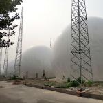 Ground Mounted Double Membrane Gas Holder , Polyester Fabric Biogas Storage