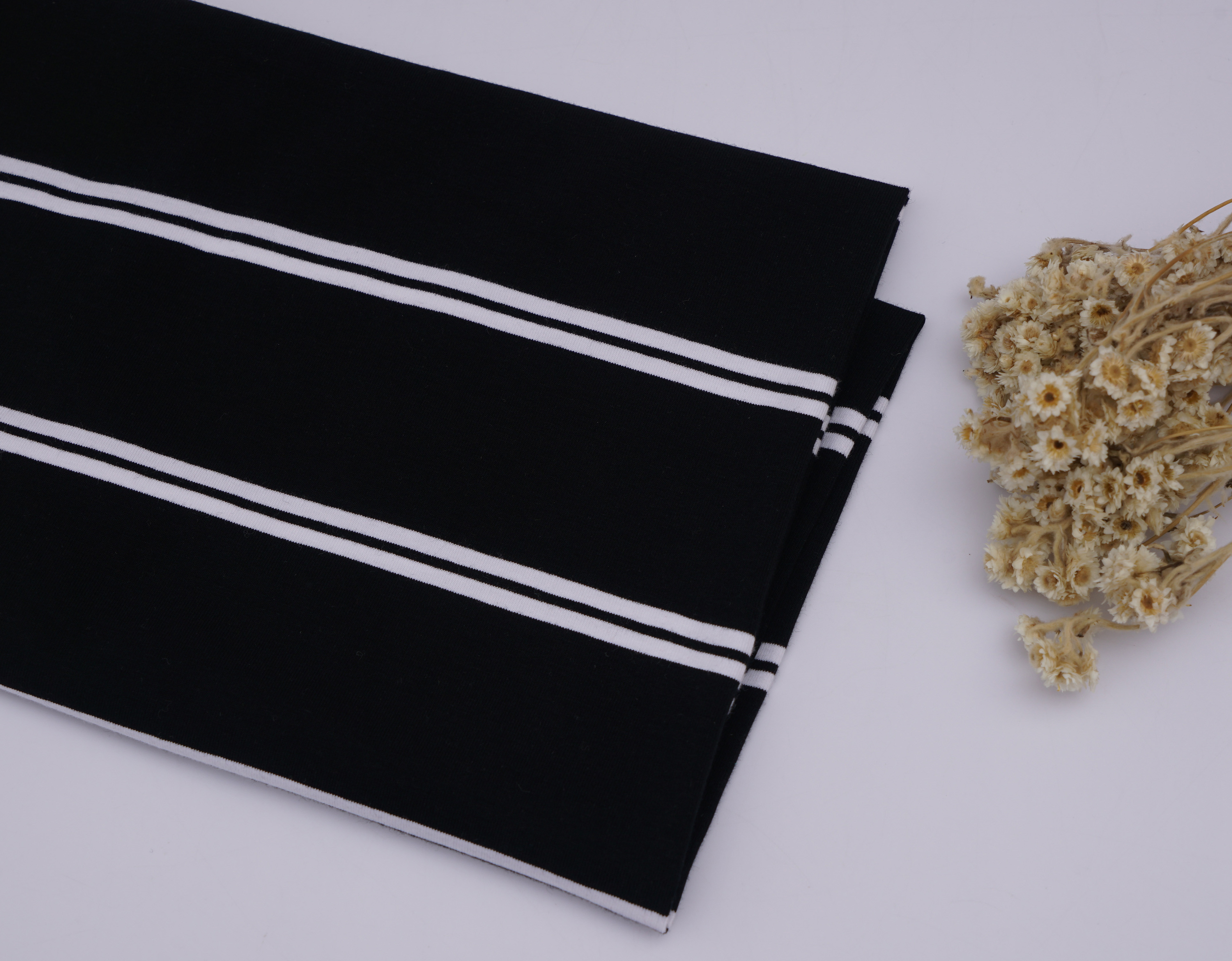 Classic And Durable Elastic Sweat-Absorbing Striped Material Fabric For Polo Shirt