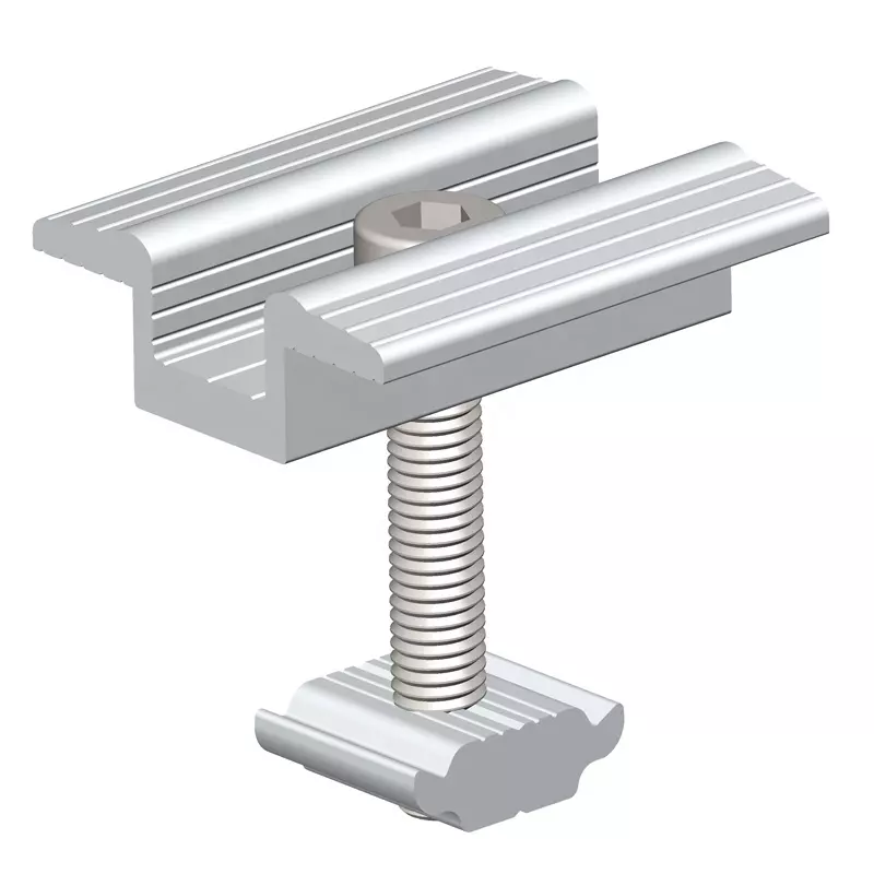 Customized Aluminium Mid Clamp Fixing Brackets for Roof Ground Solar Mounting System