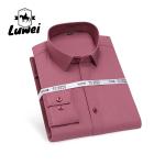 Men Long Sleeve Business Shirts Single Button Casual Plaid Striped Shirt