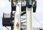 Fiberglass Children'S Water Slide Blue / Yellow / Customized For Water Park