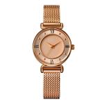IP Rose Gold Waterproof 28mm Alloy Quartz Watch Ladies Mesh Band