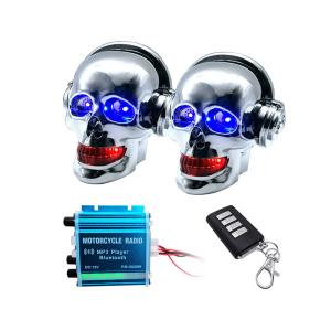 Wholesale 2*15W 12v BT Skull Motorbike Bluetooth Speaker Radio System With Lighting from china suppliers