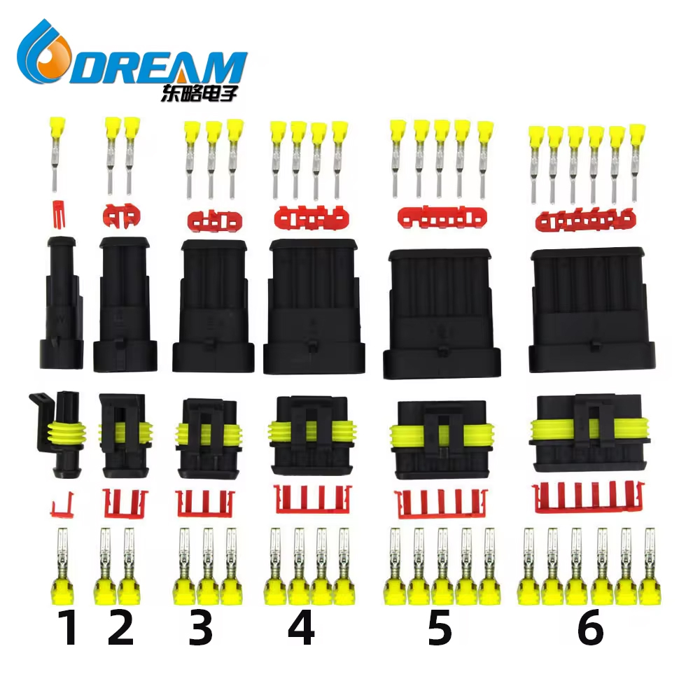 Electrical Wire Waterproof Automotive Connector Car Connector 4-Hole Plug Kits