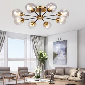 Wholesale Modern Parlor LED Chandelier Smoke grey/Clear Glass Dining Room Bedroom Pendant Lamp(WH-MI-429) from china suppliers