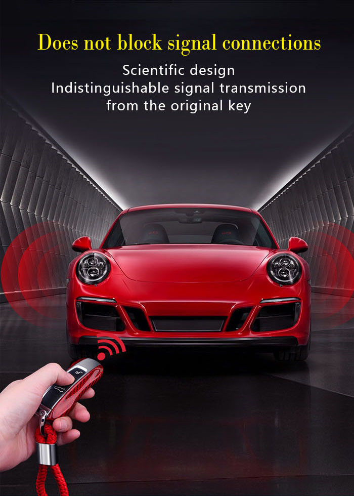 Wear Resistant Smooth Carbon Fiber Porsche Car Key Cover