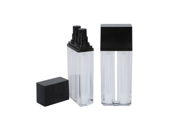 15ml+15ml Empty Airless Cream Bottle Pump Acrylic Double Chamber Wall 2 Tubes Foundation Bottle UKE09