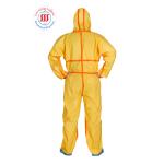 CE Type 3 Oily Gas Chemical Resistant Overalls Yellow Non Woven Disposable
